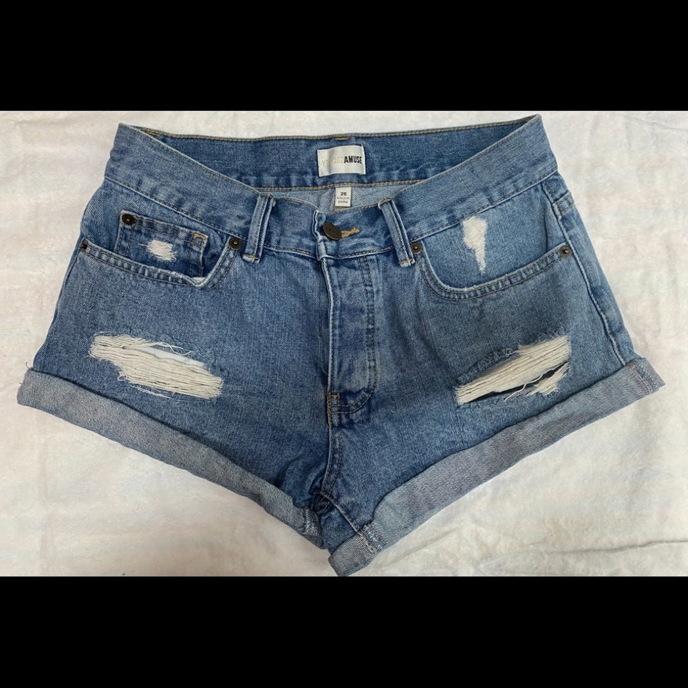 💎AMUSE Society Frayed Jean Shirts in Size 26💎